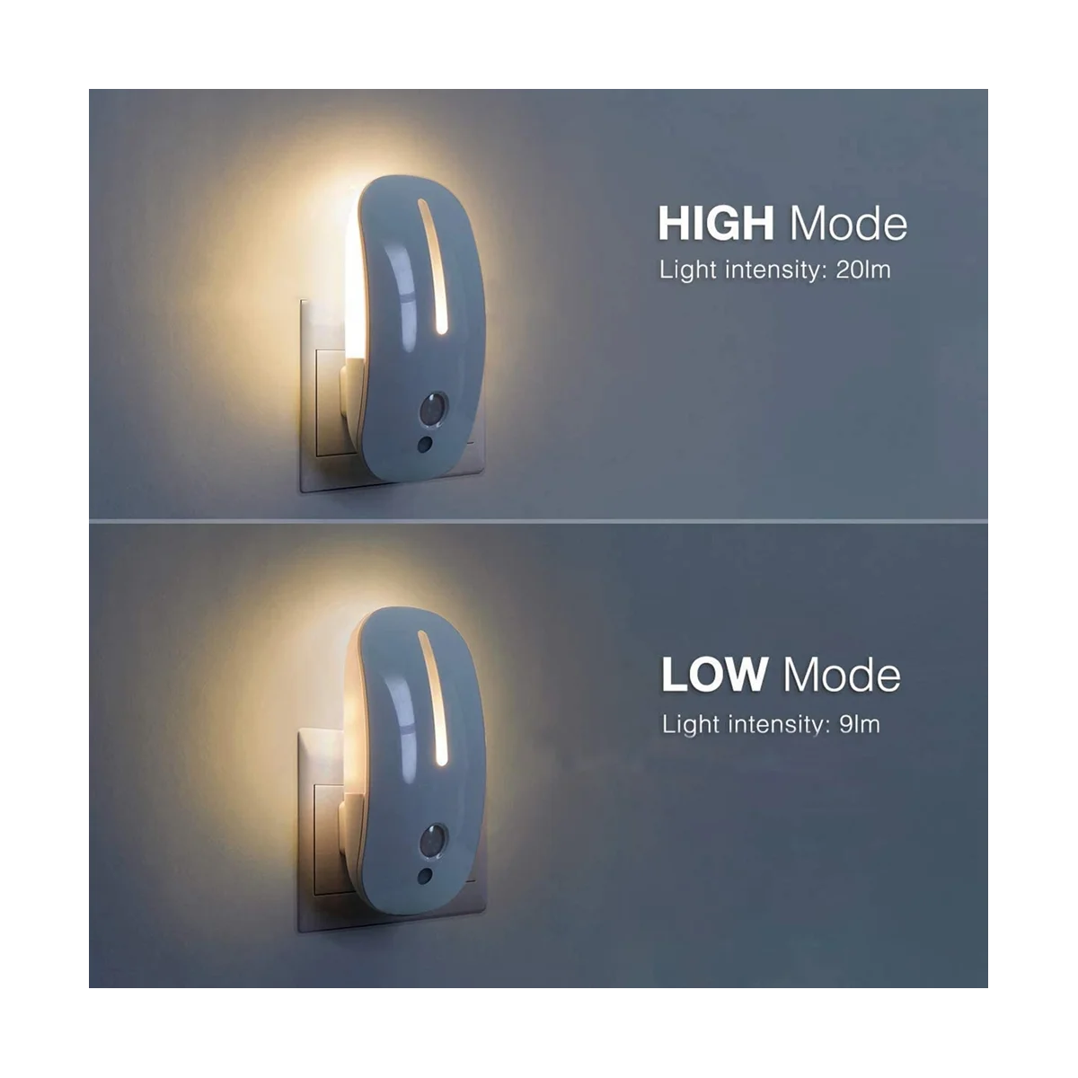 LED Night Light Motion Sensor Wireless Plug in EU 220V Night Lamp for Hallway Pathway EU Plug