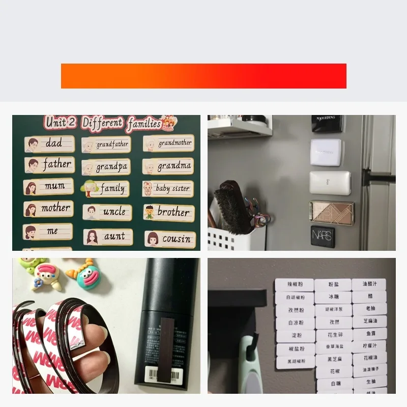 شريط مغناطيسي ناعم، يمكن قطع الشريط الطويل بشكل تعسفي، والمغناطيس التدليبي به مغناطيسية تدوم طويلاً