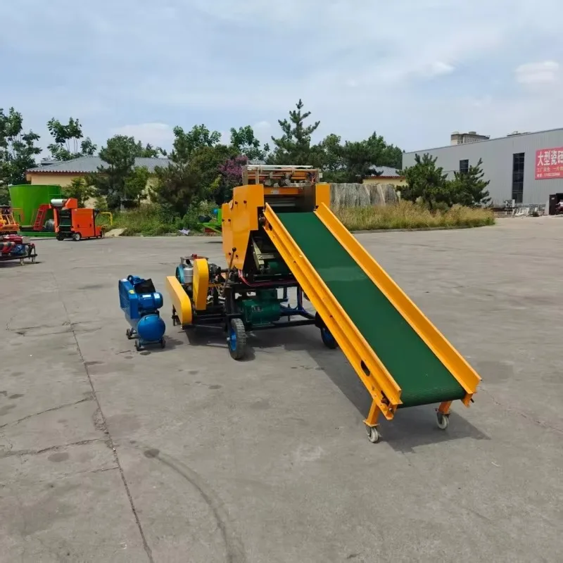 Corn Silage Baler and Wrapper Machine for Sale with Automatic Feeding Conveyor