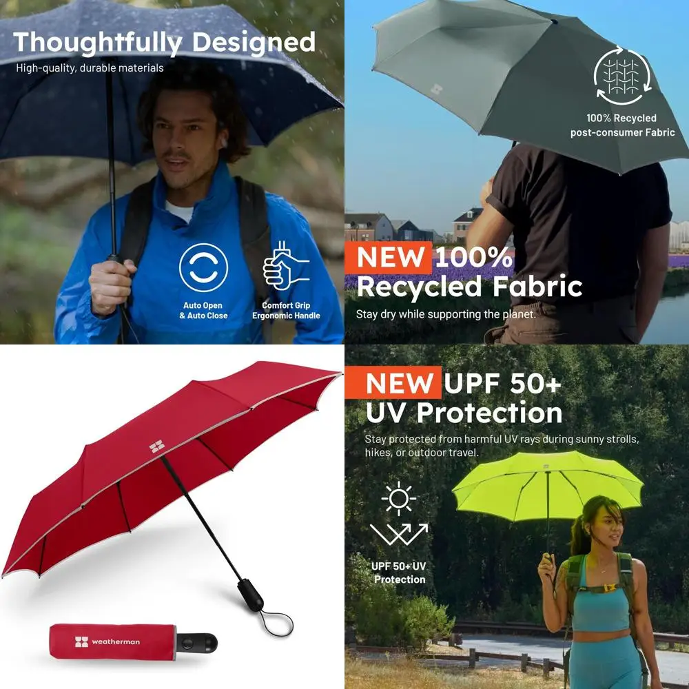

Compact Travel Umbrella - Windproof, Portable for Rain & Wind, Auto Open/Close, Strong Frame, Fits Purse & Backpack