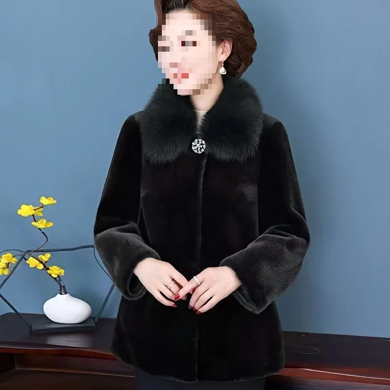 ファッション毛皮ジャケット女性 2026 秋冬新高品質ミンクジャケット女性ミンクベルベットコート中年高齢者オーバーウェア