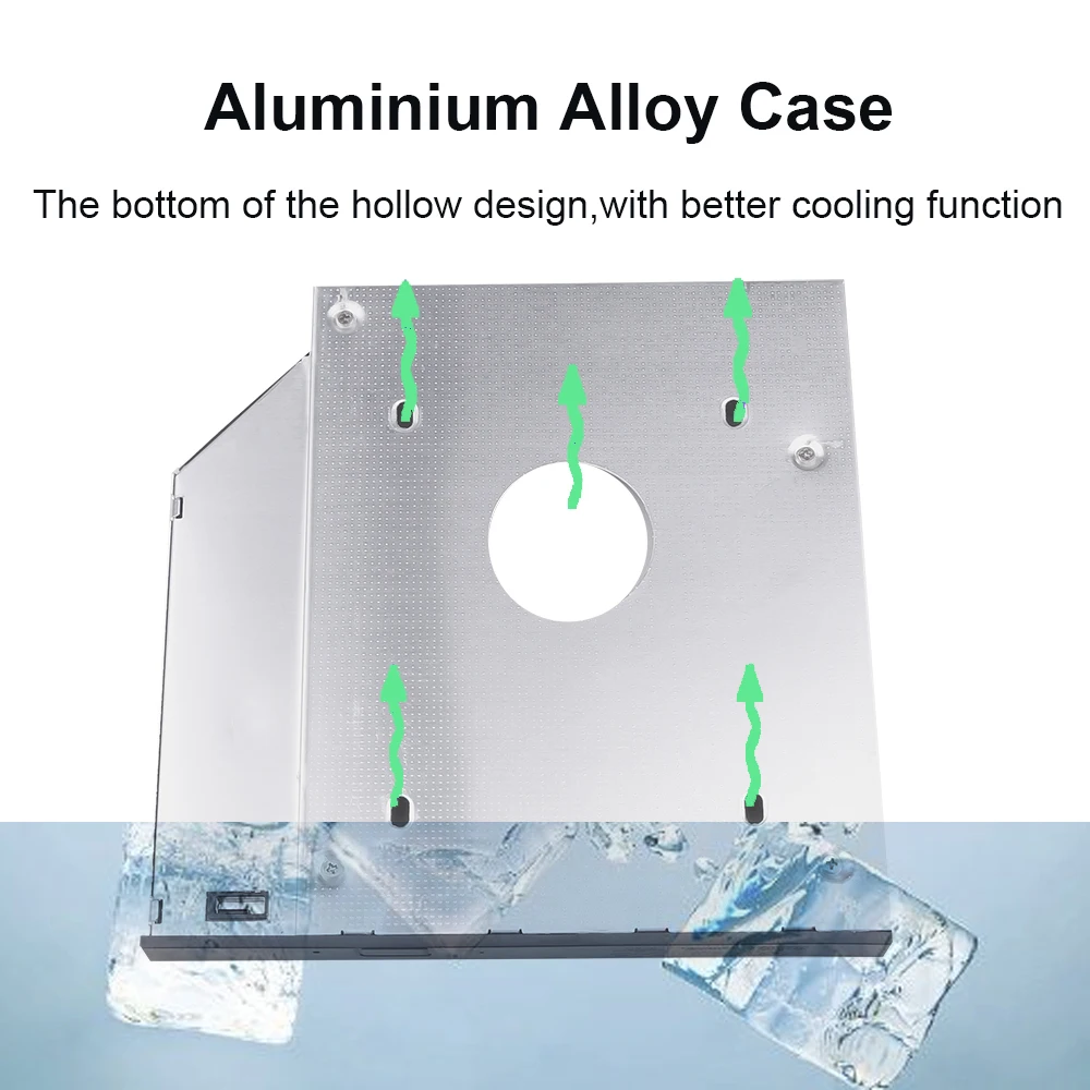 Universal 9.5mm SATA 2nd HDD SSD Hard Drive Caddy per MacBook Pro Unibody A1278 A1286 A1297 CD ROM Optical Bay Dropship