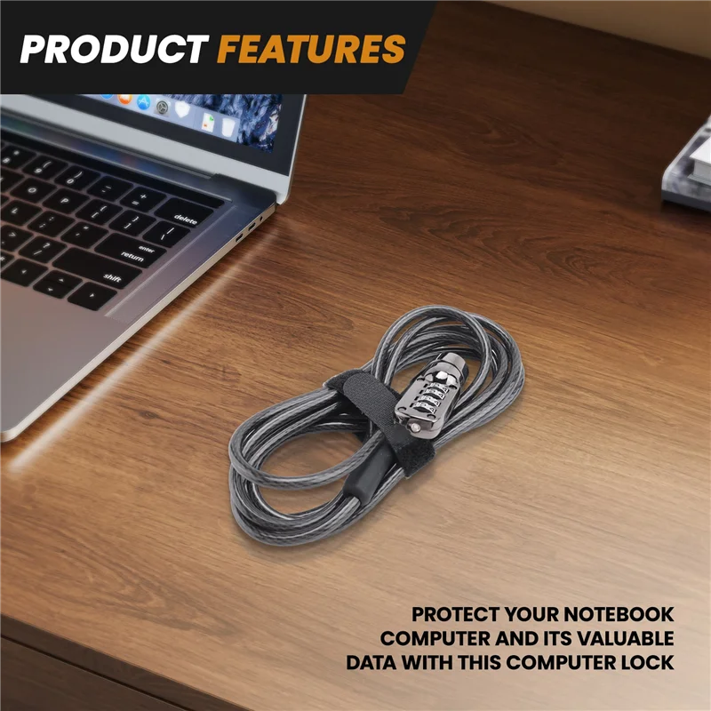 A86Z-Security Anti-Theft Combination Laptop Notebook Cable Lock 4 Digit Password Lock