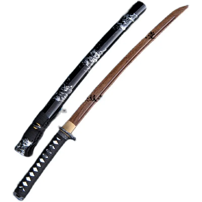 Japanese Iaido Samurai Training Performance with Sheath Wood Knife Knife Short Knife Rib Difference Practice Pull Knife Machete