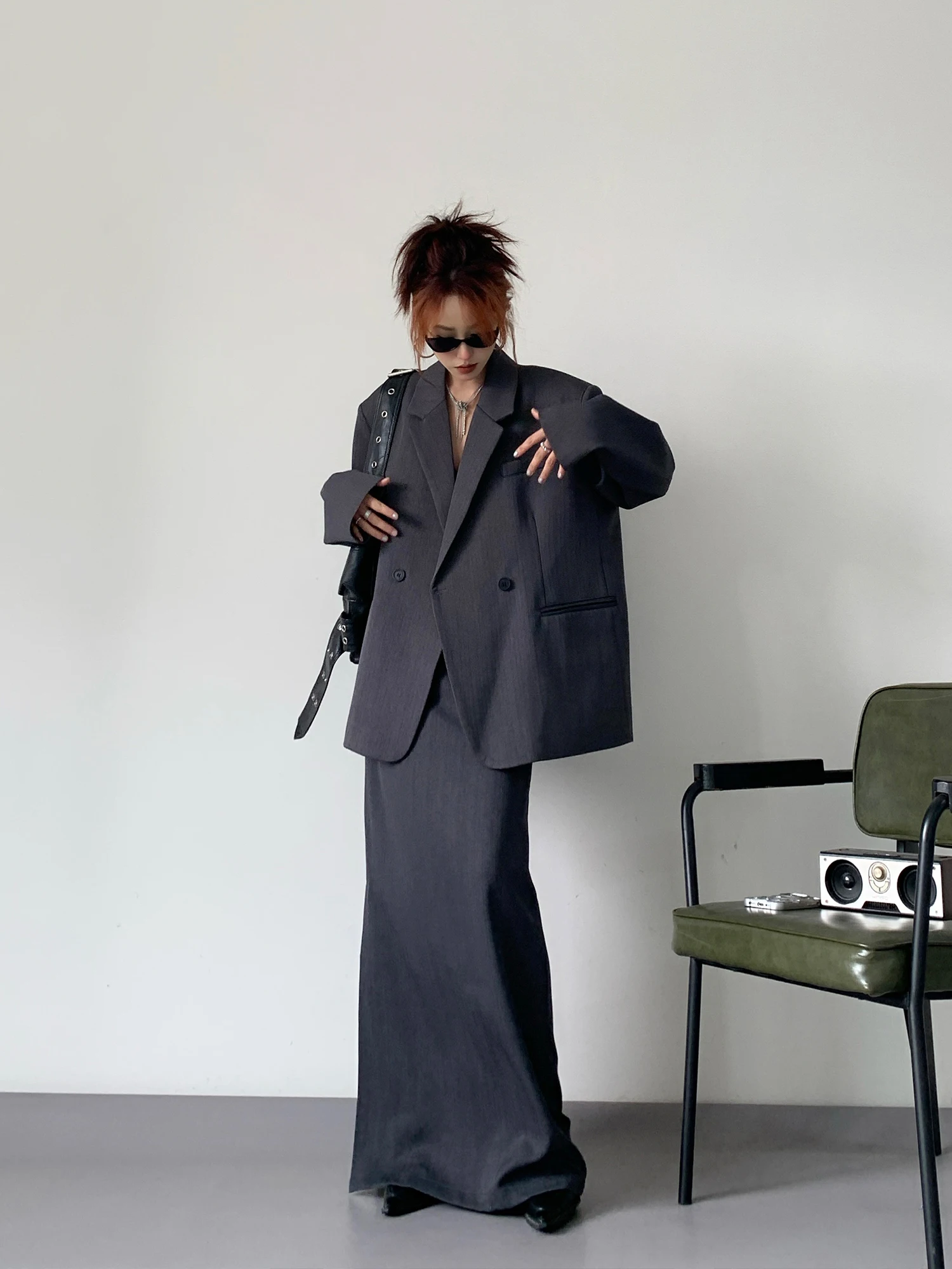 

Autumn Women'S Clothing High Quality Woman'S Blazer Asymmetry Basics Printting Advanced Thinner Dopamine Goddess Zippered