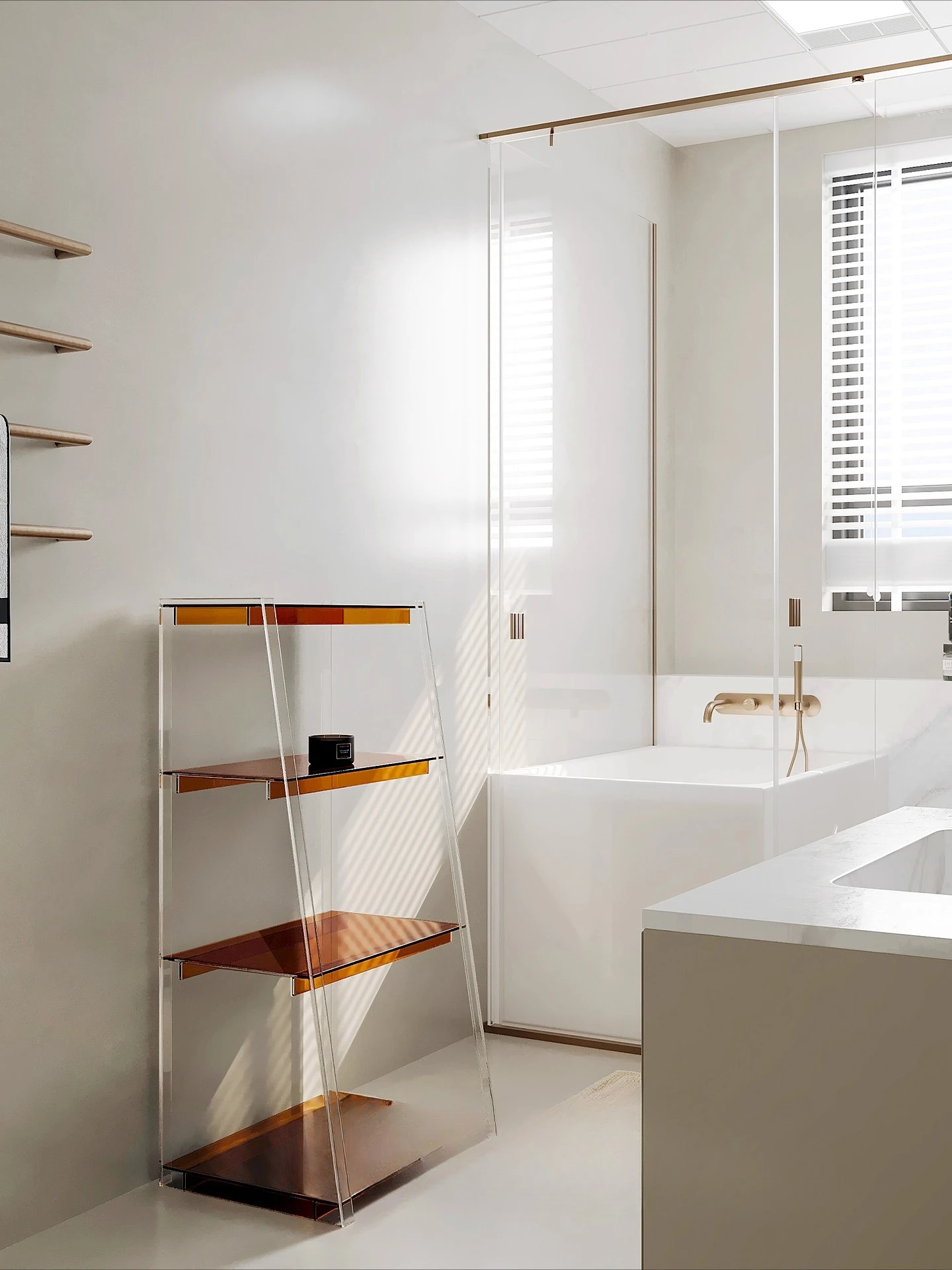 

Shelf toilet bathroom rack floor to ceiling multi-layer bathroom multi-layer