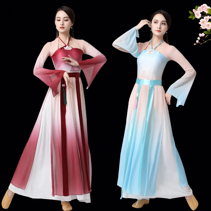 Classical dance costumes with body charm and gauze clothing