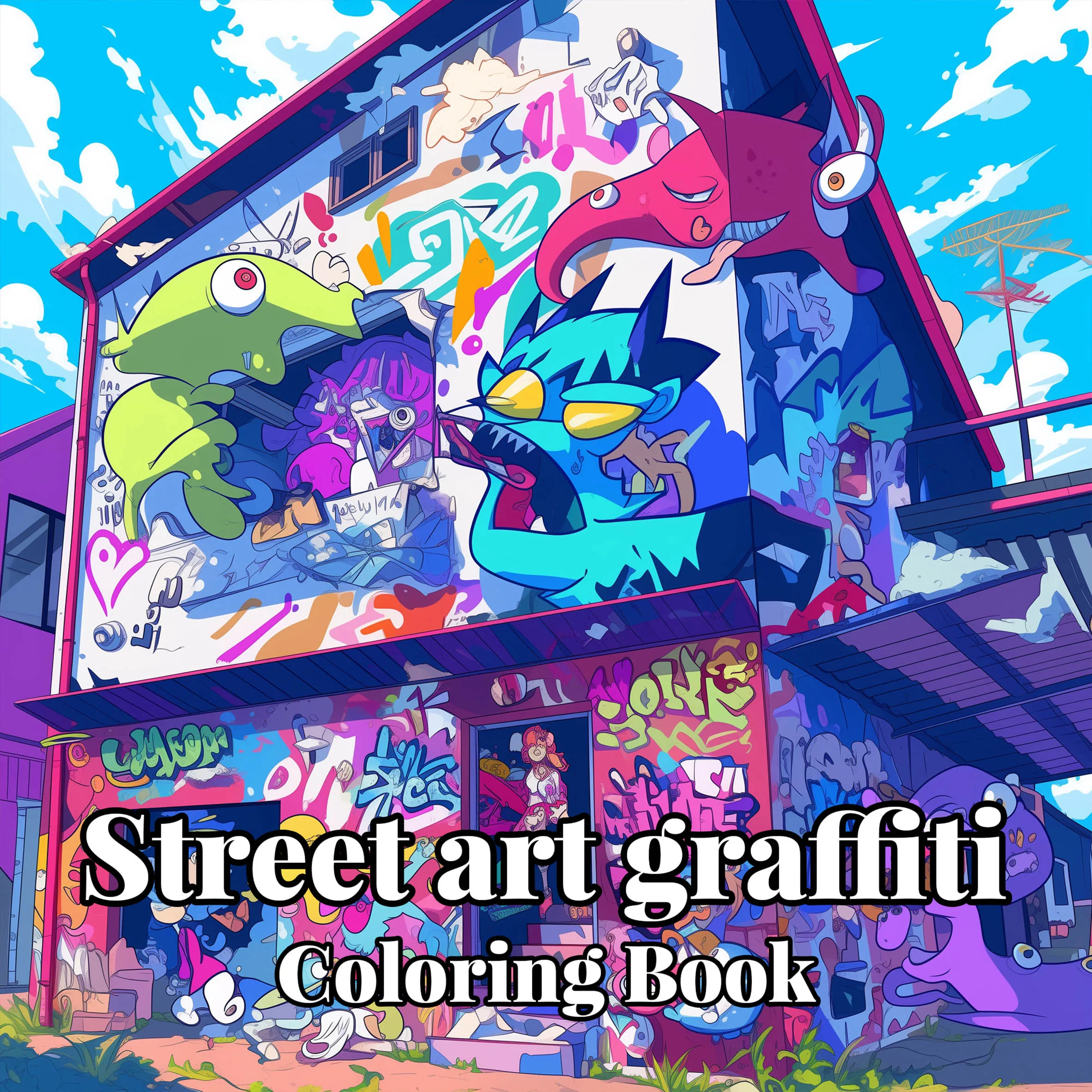 Adult Picture Book Street Art Graffiti Coloring Book 26Page For Birthday Party Relieve Stress Kill Time Painting Drawin