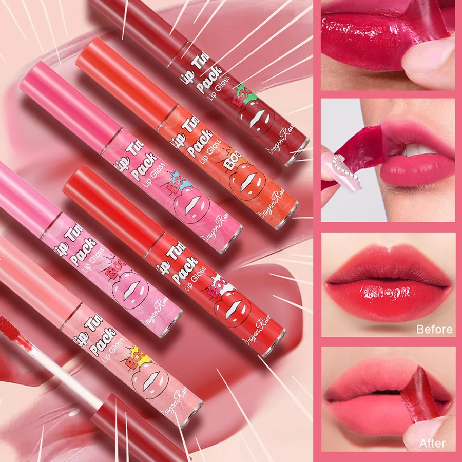 Masque à lèvres hydratant à larme, brillant à lèvres, teinture par larme, liquide, pas facile à perdre, brillant à lèvres