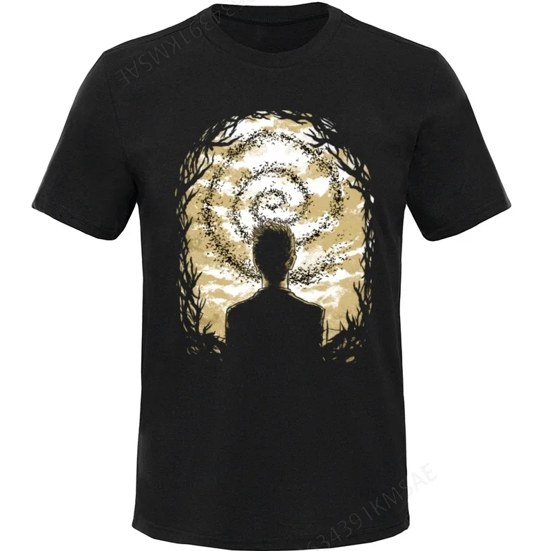 Carcosa's Spiral T-shirt Men Short Sleeve Summer T Shirts Hastur Cthulhu World Tops Tees Awesome Novel Tshirt  Cotton Fabric