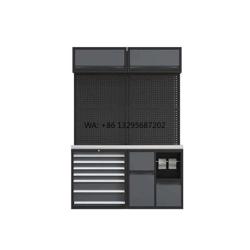 

New Trend SPCC Steel Tool Cabinet Trolley With Wood Top Tool Box for Car Detailing Services