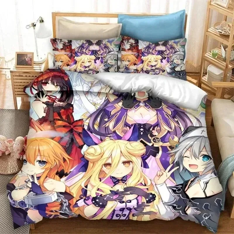 

Anime Date A Live Bedding Set 3D Printed Suitable for Bedroom Duvet Cover Set With Pillowcases Kids Home Textile