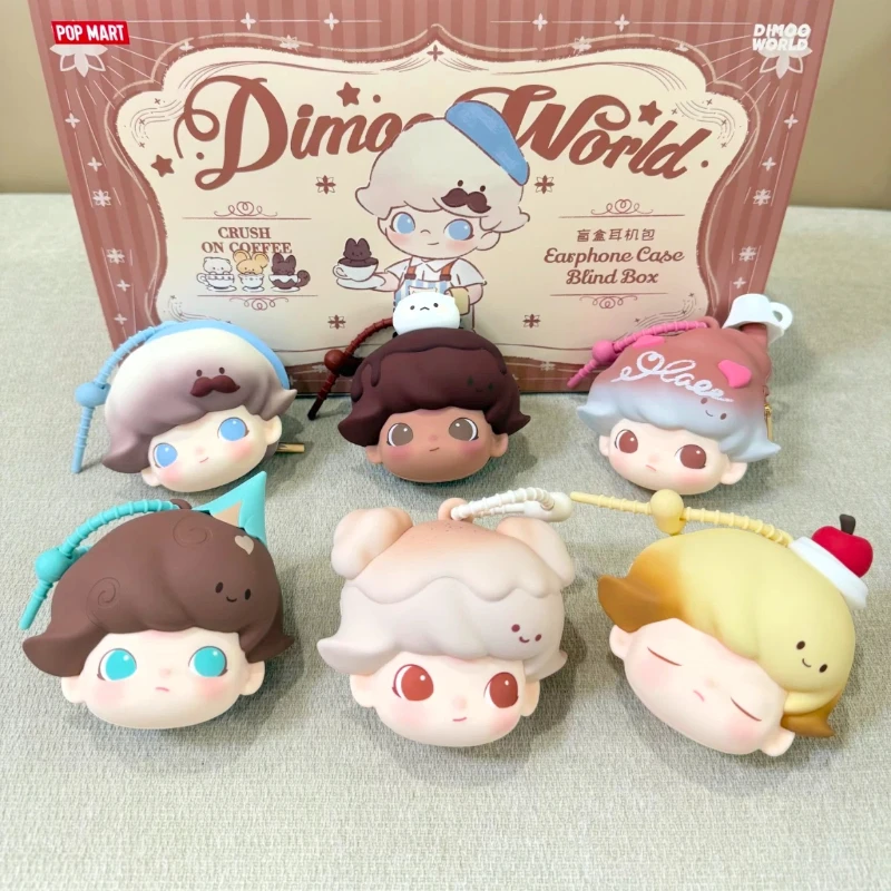 

Pop Mart Dimoo Crush On Coffee Earphone Case Blind Box Cute Keychian Bag Charm Kawaii Toy Birthday Gift Mystery Box Home Decor