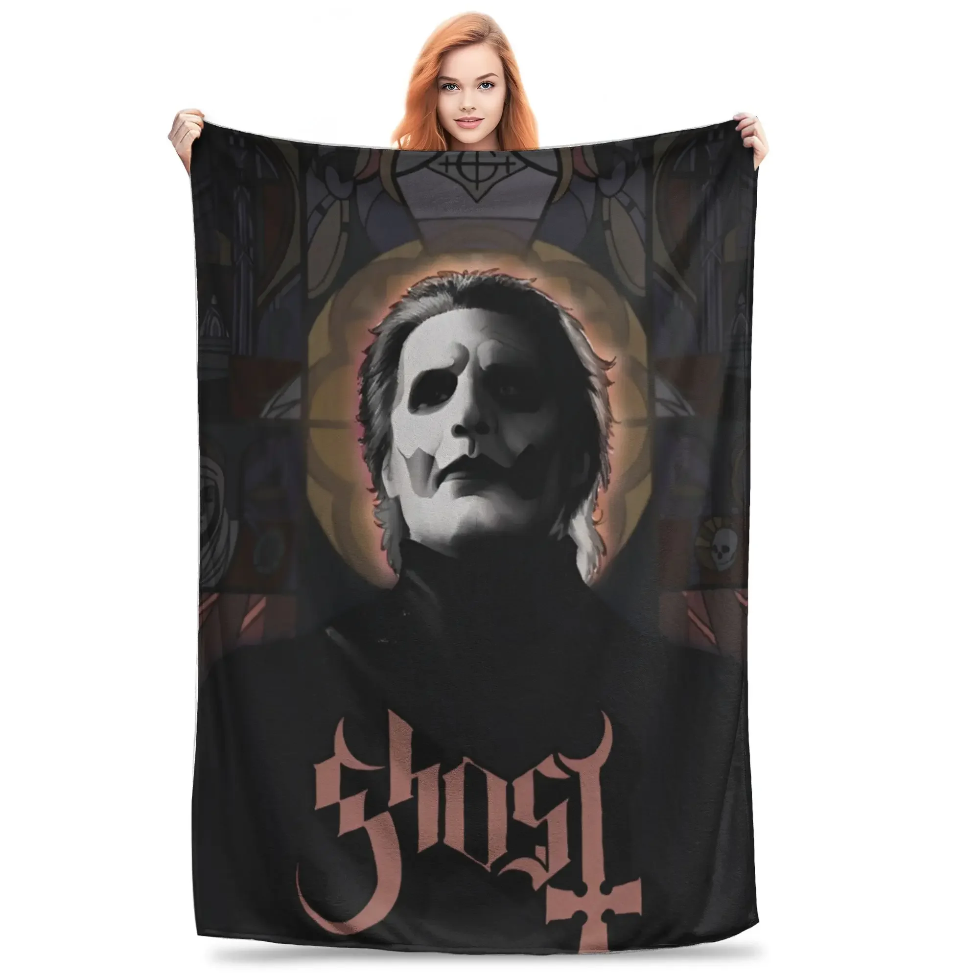 

Плед с принтом группы Ghost Band в стиле рок-метал для мужчин и женщин, супермягкий теплый плед для дивана, несколько размеров (в дюймах)