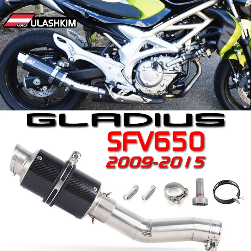 SFV650 Slip On Exhaust For Suzuki SFV 650 Gladius 2009-2015 Motorcycle Exhaust Muffler Escape Middle Link Pipe DB-killer SFV650