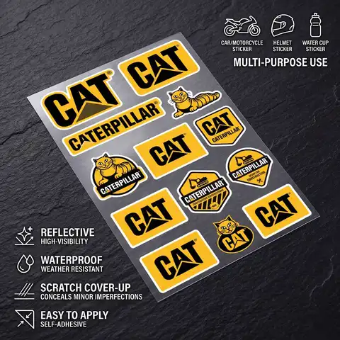 C-caterpillar-r All Purpose Reflective Waterproof Scratch Blocker Decal Car Bike Helmet Cup Refrigerator Decorative Stickers