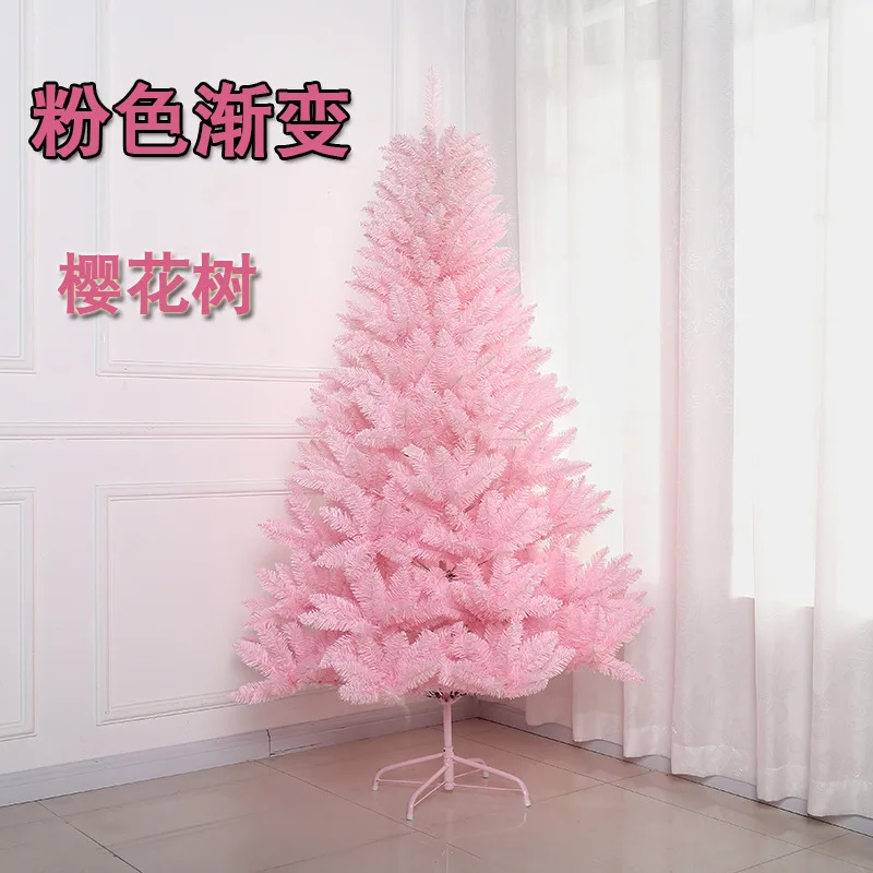 Home Gradient Pink Christmas Tree 1.5m 1.8m Ins Style Pink Xmas Tree Ornaments Set Christmas Decoration Factory Direct