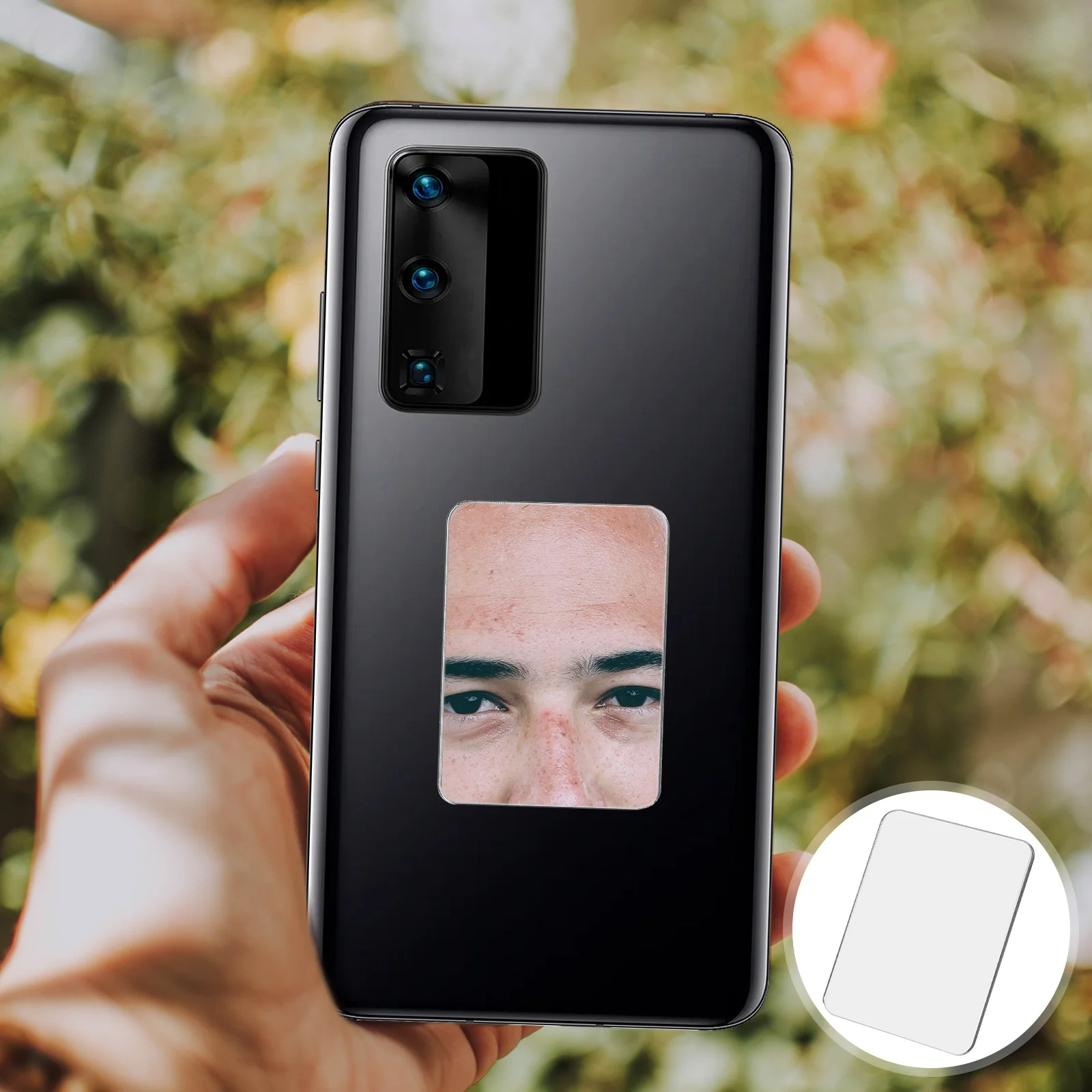 

2Pcs Mobile Phone Back Cover Mirror Smartphone Stick-on Make up Mirror for Women Girl Portable Cellphone Back Mirror Stickers