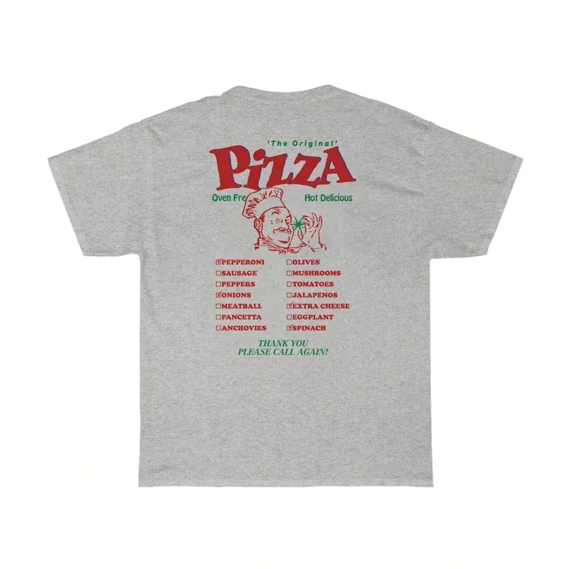 HB503-Chef Pizza Rug Print Vrouwen T-Shirts Losse Streetwear Grafische Tops Schattige Food T-Shirt Unisex Vintage Grunge Tees Kleding