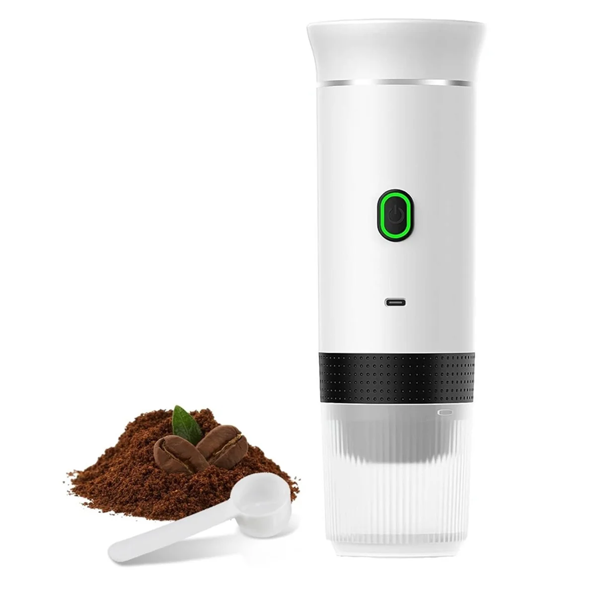ماكينة صنع قهوة اسبريسو كهربائية محمولة لاسلكية من FZFZ، ماكينة صنع القهوة 3 في 1، ماكينة صنع القهوة للسفر باللون الأبيض