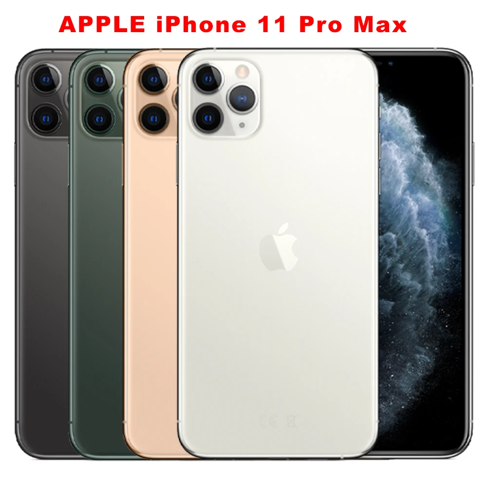 هاتف Apple iPhone 11 Pro Max 4G الأصلي معرف الوجه 64GB/256GB 11PM NFC شاشة OLED مقاس 6.5 بوصة A13 Bionic Hexa-Core 11 pro max