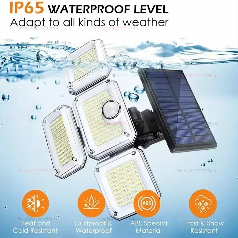 Lampu Luar Ruangan Tenaga Surya 122/333 LED Lampu Banjir Keamanan Tenaga Surya dengan 3 Mode Lampu Jalan Pencahayaan Dapat Disesuaikan untuk Teras Taman Garasi