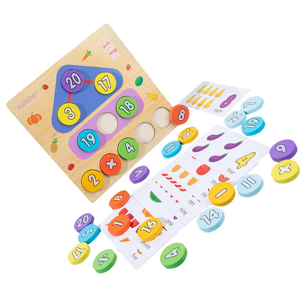 1Set Number Clock Cognitive Puzzle Board Educational Matching Early Learning Interactive Parent-Child Development Game