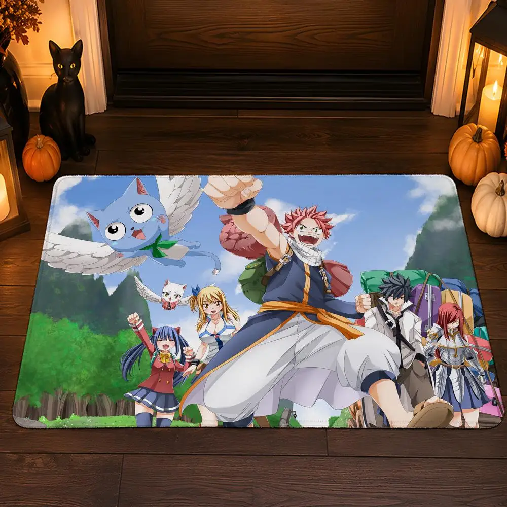 Anime F-Fairy Tail Floor Mat Flannel Rug Soft Non Slip Washable Door Mat For Bathroom Bedroom Kitchen Home Decor