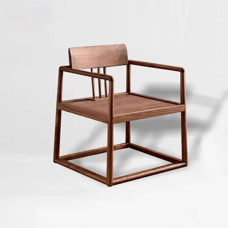 دائرة زن من خشب الجوز الأسود الصيني الجديد، كرسي شاي غرفة الشاي، كرسي تايشي من خشب الرماد #4