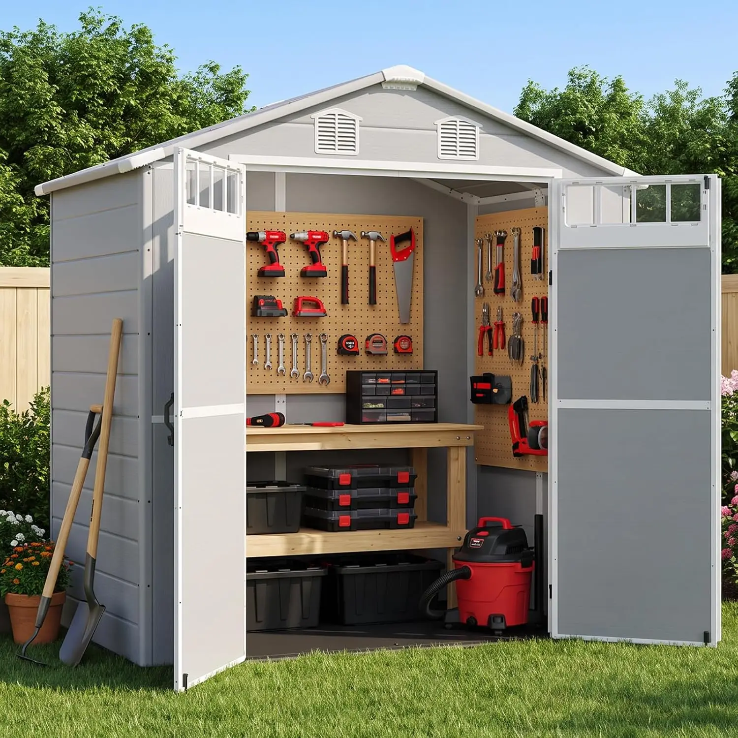 Plastic Storage Shed 6 X 4 5 FT Outdoor Ground Floor Storage Unit