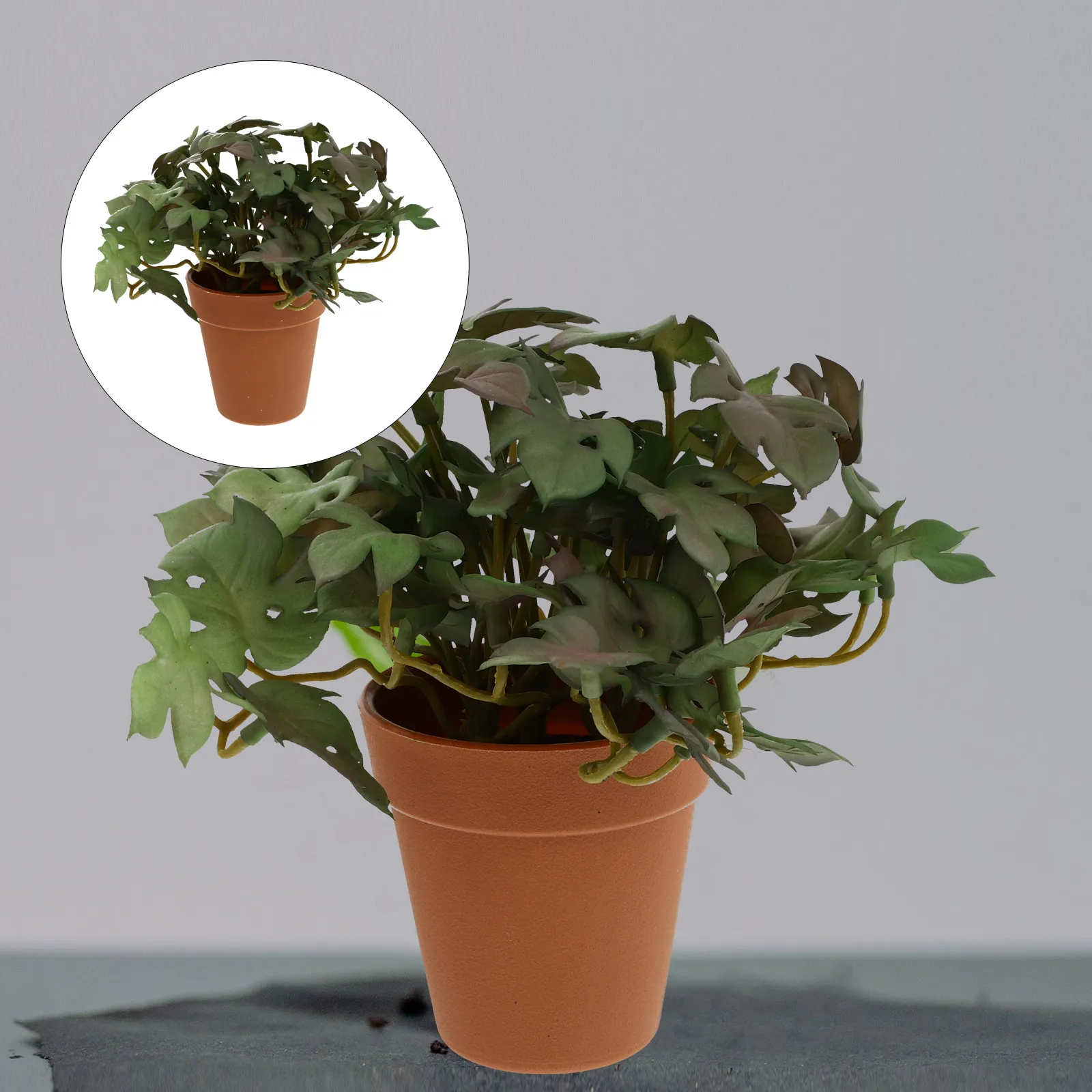 

Artificial Green Potted Plant Lifelike Fake Bonsai Home Decor Desktop Plants Realistic TreePotted Plants Decor Bonsai Adornment