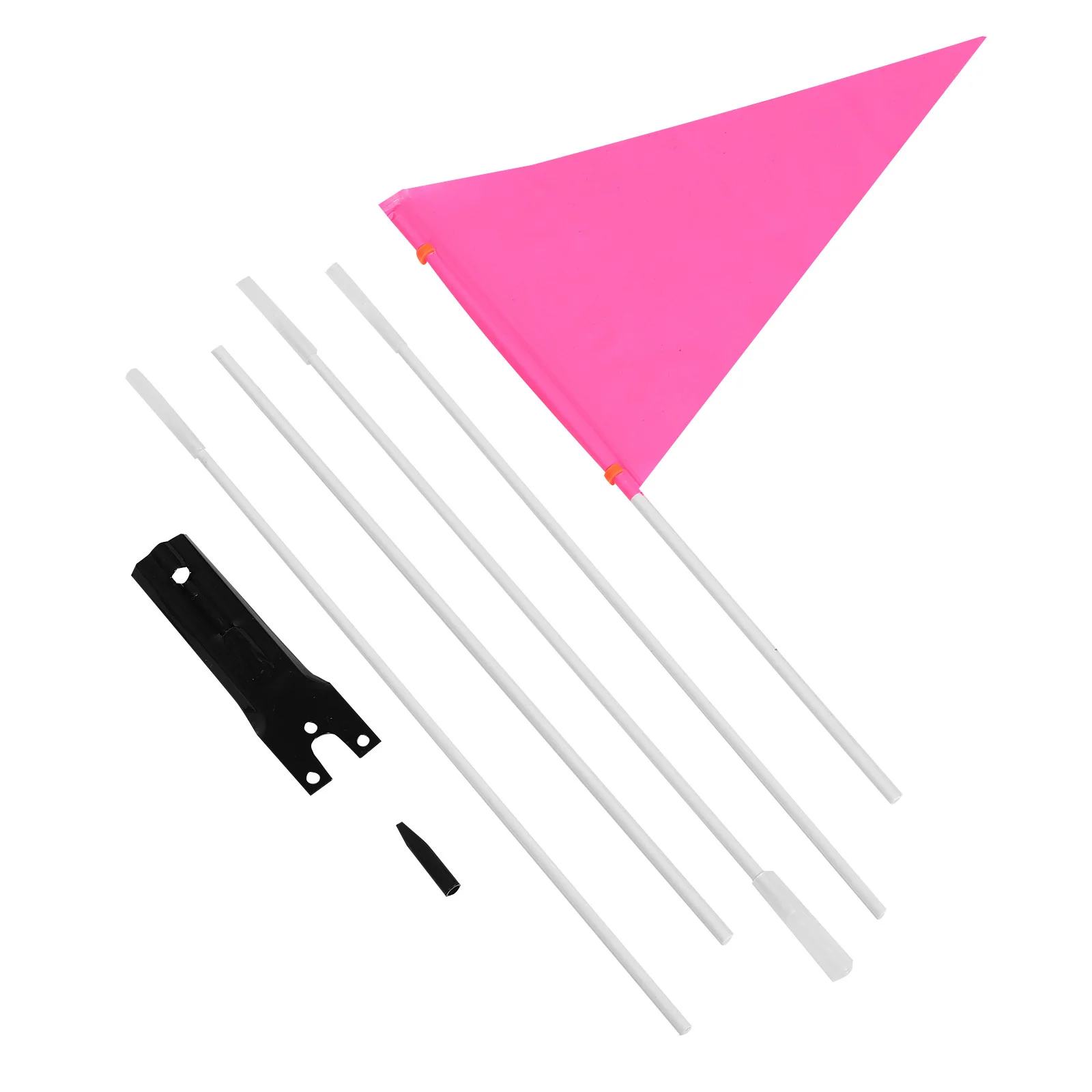 

1 set Bicycle Safety Flag Rosy With Fiberglass Pole Bike Warning Flag For Outdoor Cycling High Visibility Flagpole