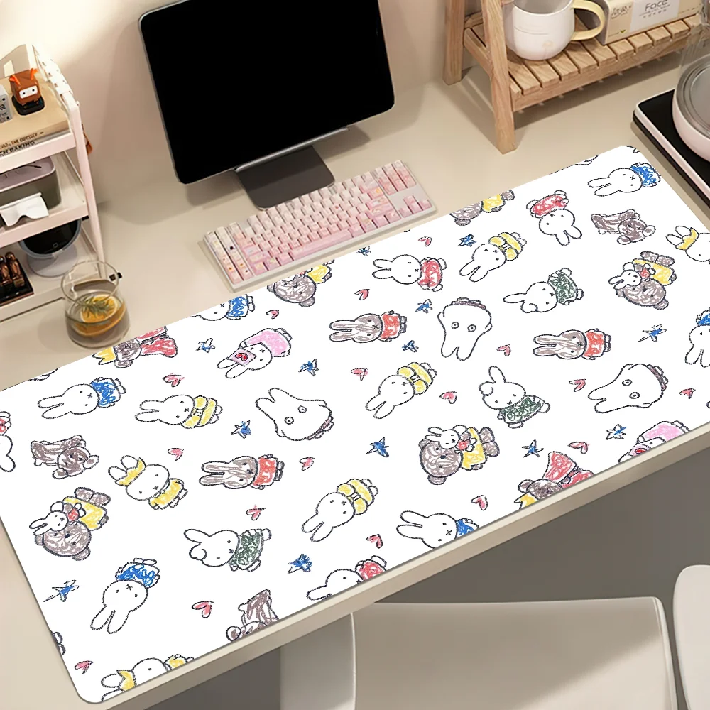 Cut M-Miffy Kawaii Mouse Pad Non-slip Thickened MousePad Student Gaming Cushion Large Writing Lockedge Office
