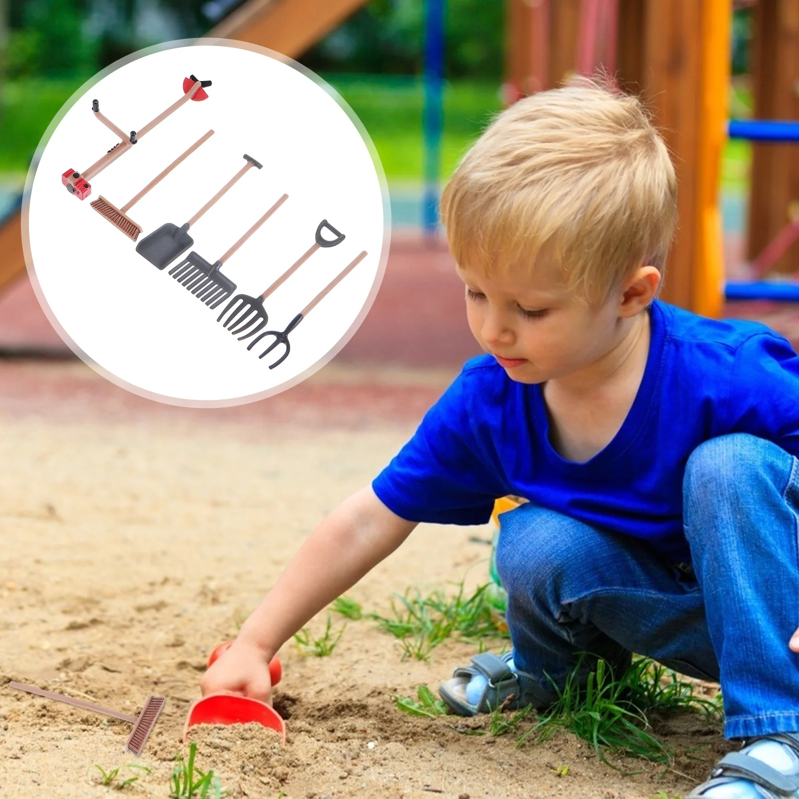 6 Pcs Garden Tool Ornament Farm Model Tools Imitated Crafts Sand Table Decor Terrarium Kit Landscape Simulation Adornment Mini