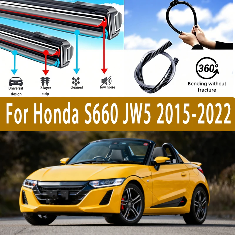 

For Honda S660 JW5 2015-2022 Front Windshield Wiper Blades 2pcs Windscreen Window Accessories