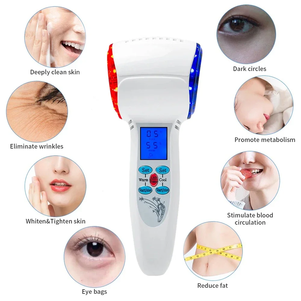 

New Hot Cold Hammer Home Facial Massager Lead-in Device Skin Lifting Tighten Rejuvenation Anti-aging Moisturizing Beauty Machine