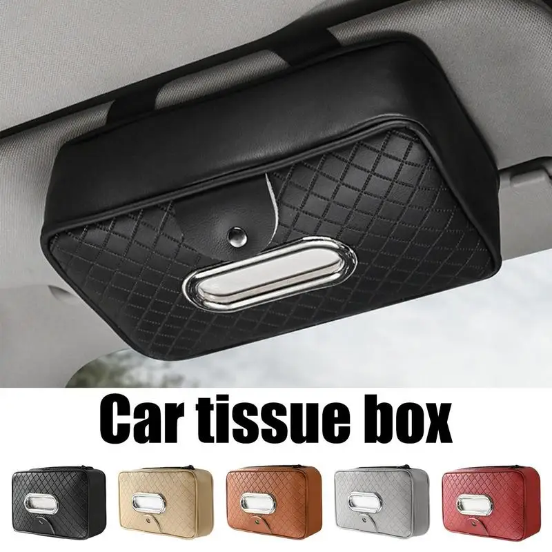 Soporte de pañuelos para visera de coche con cremallera y Clip para gafas, organizador de pañuelos para reposacabezas de coche, servilletero de consola central de alta capacidad