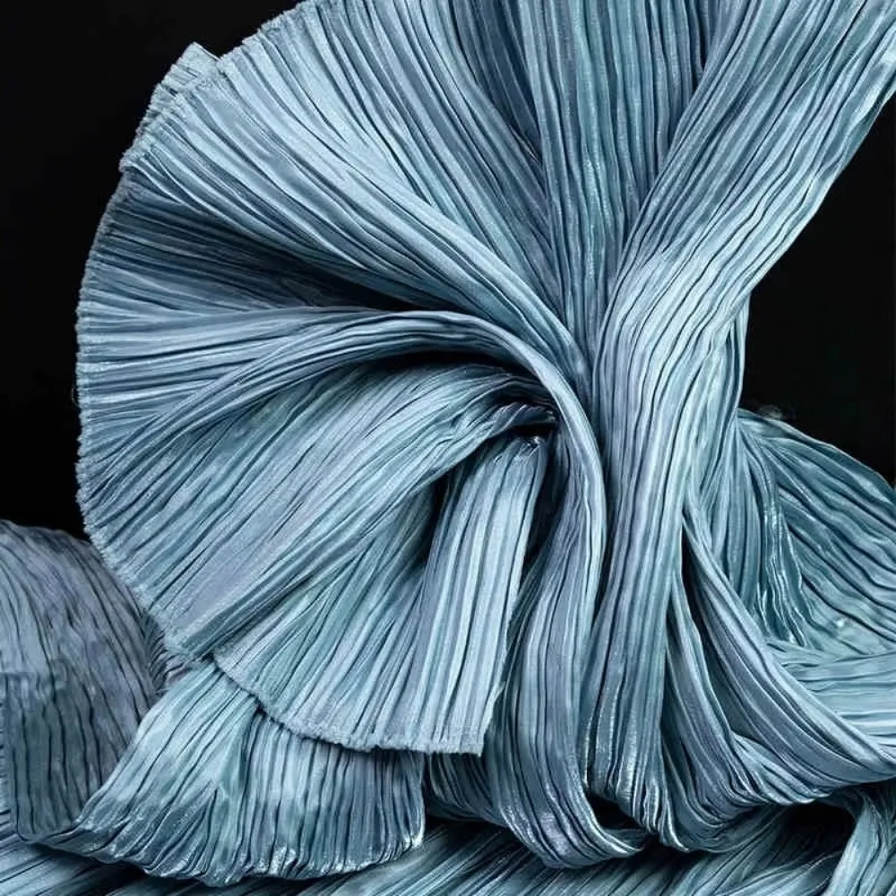 Bright Luster Forged Pleated Fabric Polyter 145cm Width Water-gloss Fabric DIY Fabric Design Small Crinkle Fabric