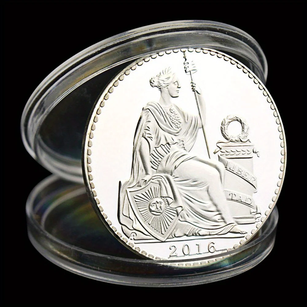 Statue of Liberty, Peru Collectible Silvery Plated Souvenir Coin Collection Gift Basso-relievo Non-currency Commemorative Coin