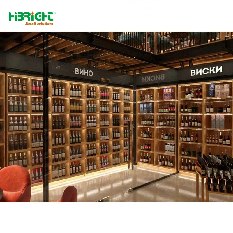 custom.Modern Grocery & Coffee Design | 3D Double-Sided Display Layout with Metallic Fixtures