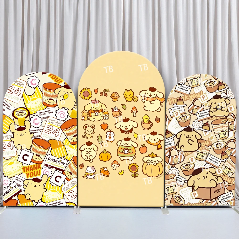 

Sanrio Pompompurin Autumn Sweet Style Arch Backdrop Cover Cozy Festive Scene For Kids Birthday Baby Shower Photo Booth Decor