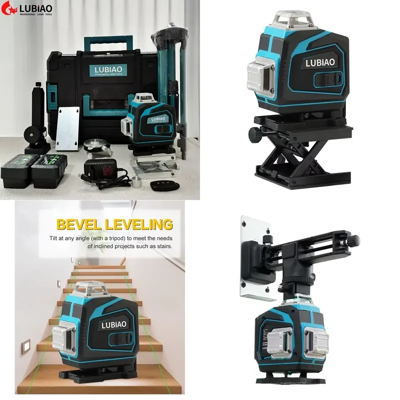 【CHIMU HOME】12-Line 360° Green Alignment Level, Compact Waterproof Construction Tool