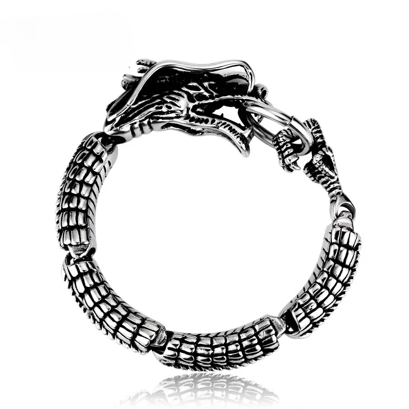 Stainless Steel Dragon Shaped Bracelet Tenglong Stainless Steel Men's for Bracelet