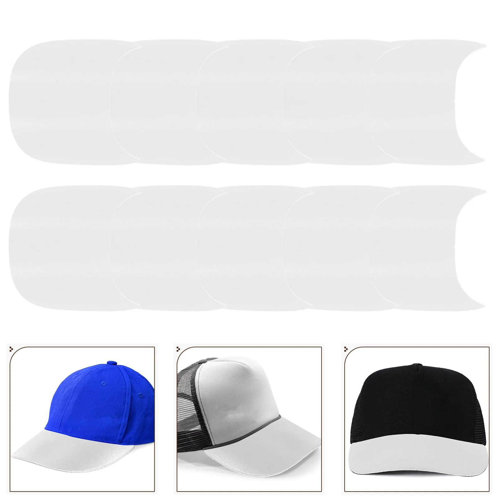 

10Pcs Hat Brim Accessories Plastic Insert Wide Hat Visor Baseball Cap Shaper Replacement for Sports Sun Hats Cap Insert