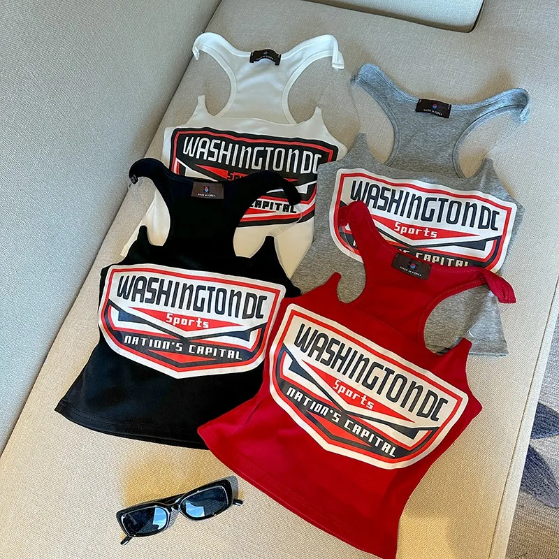 

Американский ретро-топ с принтом в стиле Sweet Spicy Girl, летний уникальный укороченный топ-безрукавка на одно плечо для женщин