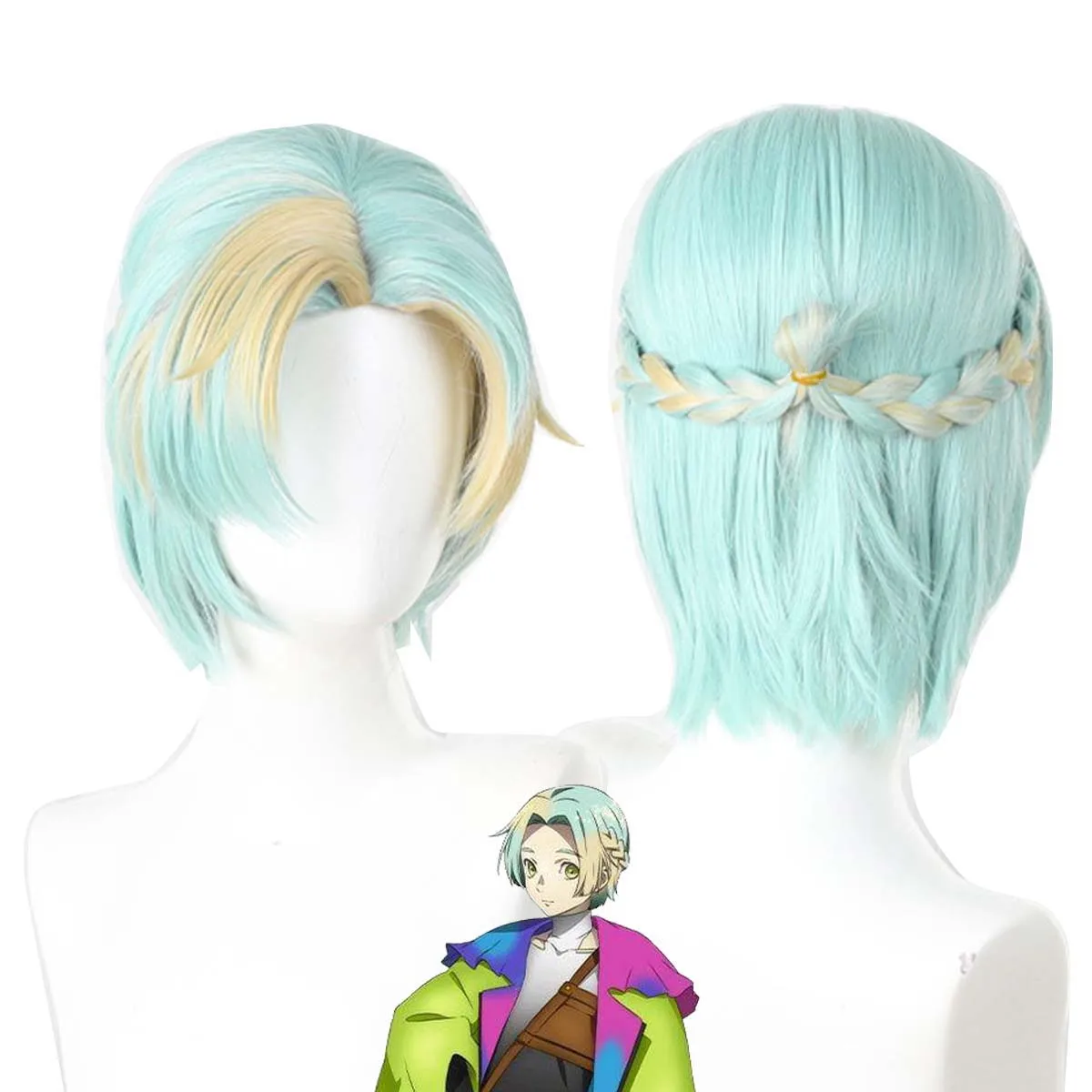 Game GNOSIA Cosplay Yuri Setsu Blau Blonde Haare Hitzebeständige Kunsthaarperücke