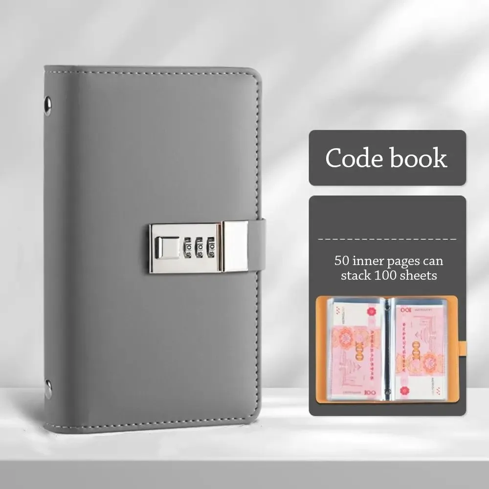 A6 Code Notebook for Money Solid Color Anti-splash Water Cash Budget Ledger Time Organizer Academic Weekly Agenda