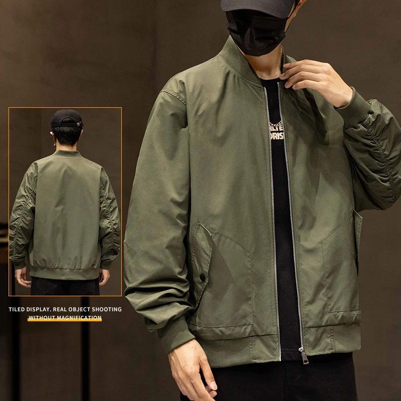 

Новая мужская повседневная модная куртка-пилот, высококачественная куртка и пальто с воротником-стойкой, куртка-пилот, мужская свободная бейсбольная одежда