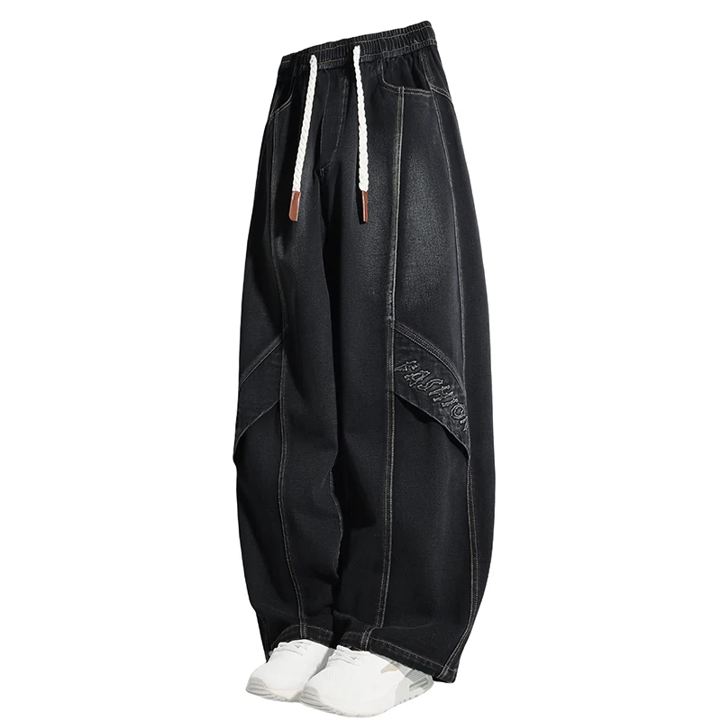 Herenbroeken Amerikaanse veelzijdige plus-size denimbroek voor heren Losse herfst Jeansbroek voor heren met rechte pijpen Trendy casual broek