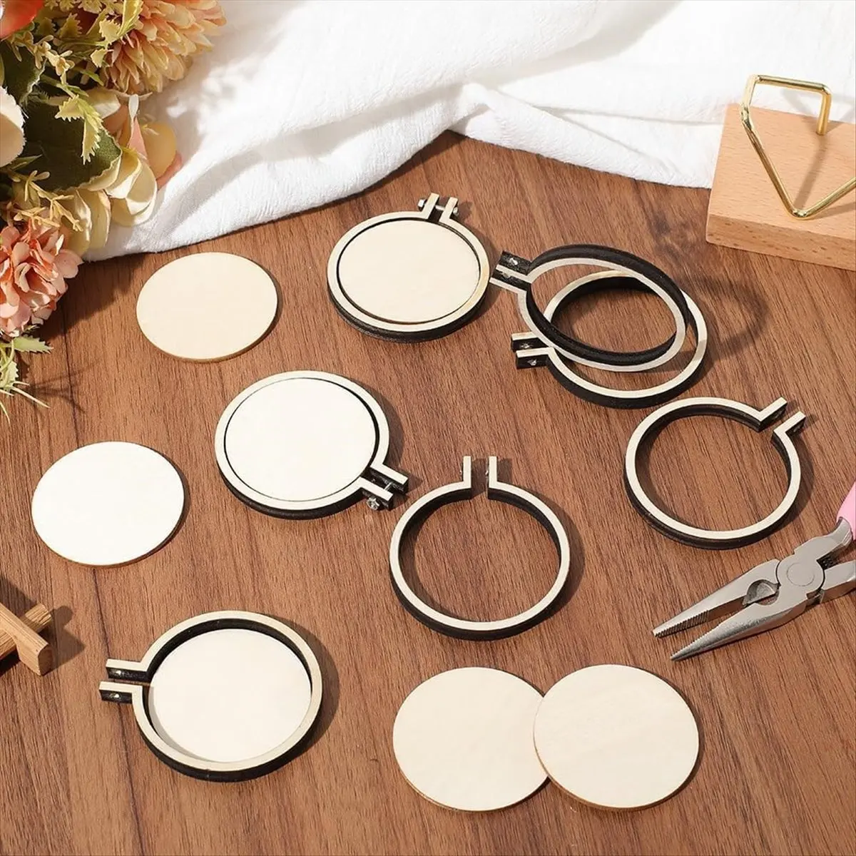 

A45I 2-дюймовый пяльцы для вышивания, регулируемый круг, круглые, маленькие мини-деревянные кольца для вышивания, оптом для художественных промыслов